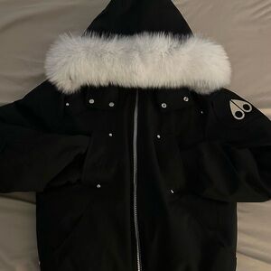 Moose Knuckles Dark Jacket with Light Trim